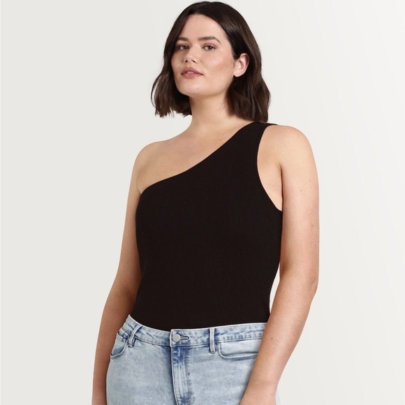 Ribbed One Shoulder Top - Picture 1 of 2